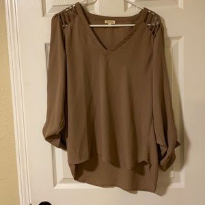 Lily White tan blouse